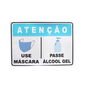 Adesivo de alerta use máscara e álcool gel / UN / Macrolub