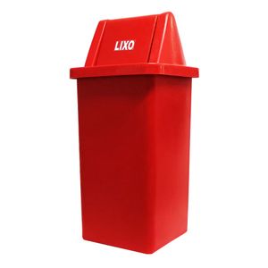Lixeira Basculante Quadrada 55L Vermelha Coleta Seletiva Plástico - Belosch