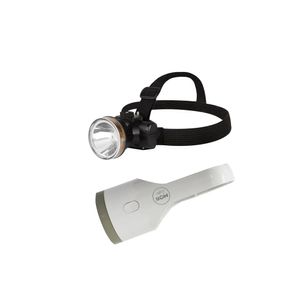 Kit lanterna 160 lumens branca recarregável + lanterna de cabeça recarregável 90 lumens MOR