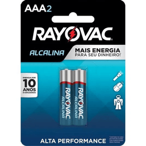 Pilha alcalina Rayovac AAA 2 cartela com 2 unidades