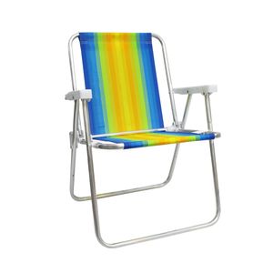 Cadeira de praia alta colorida em alumínio - Mor
