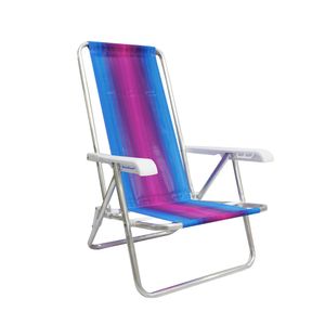 Cadeira de praia reclinável 4 posições colorida em alumínio - Mor