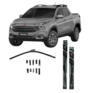 Kit palheta do limpador de para-brisa TotalClip Flex 24" e 18" para Fiat Toro 2016 em diante Redux32